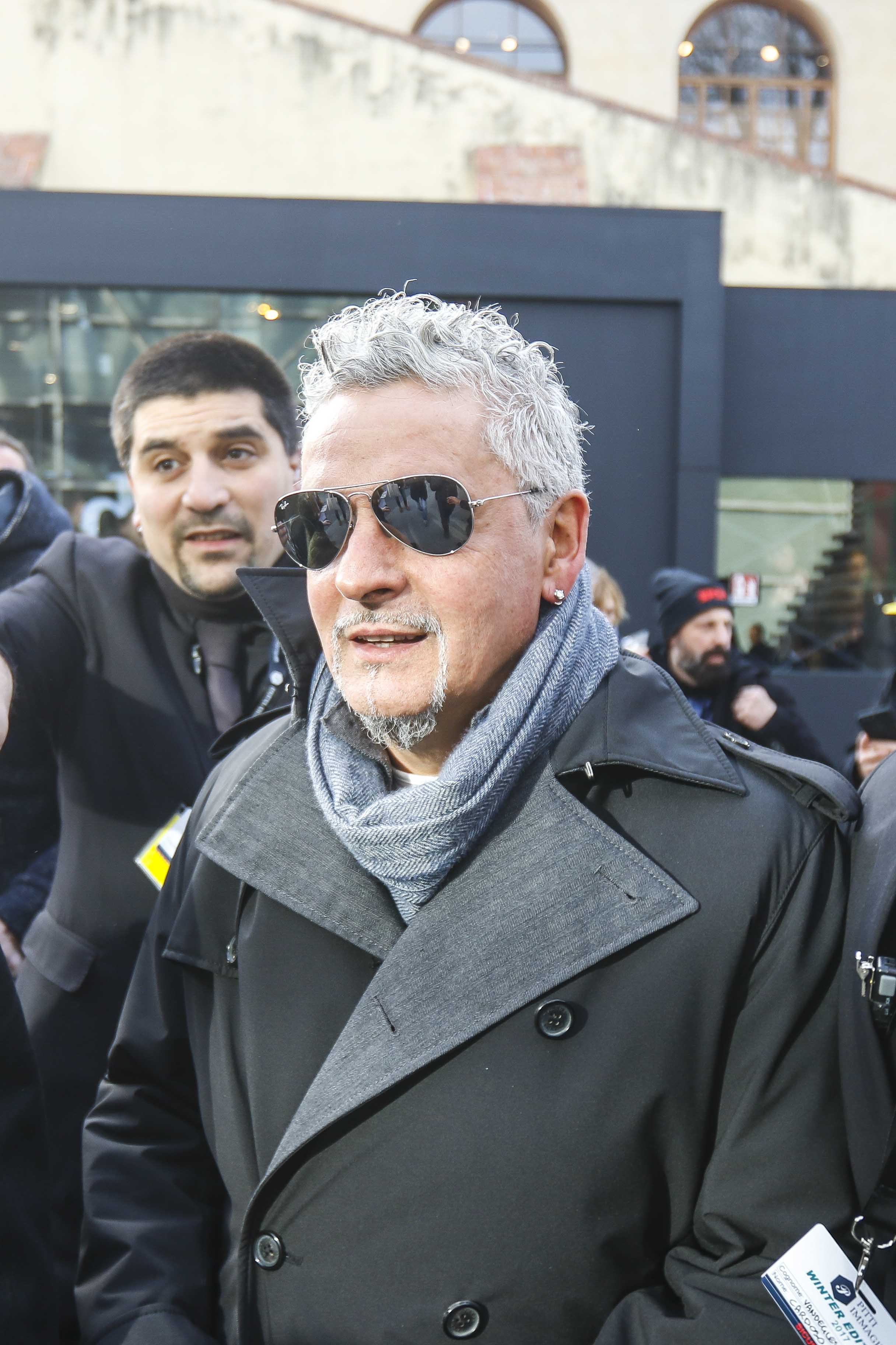 221083 0006 4104550 Firenze, 91 Pitti Immagine Uomo alla Fortezza Da Basso, nella foto Roberto Baggio  2017 01 10 © Niccolo Cambi/Massimo Sestini